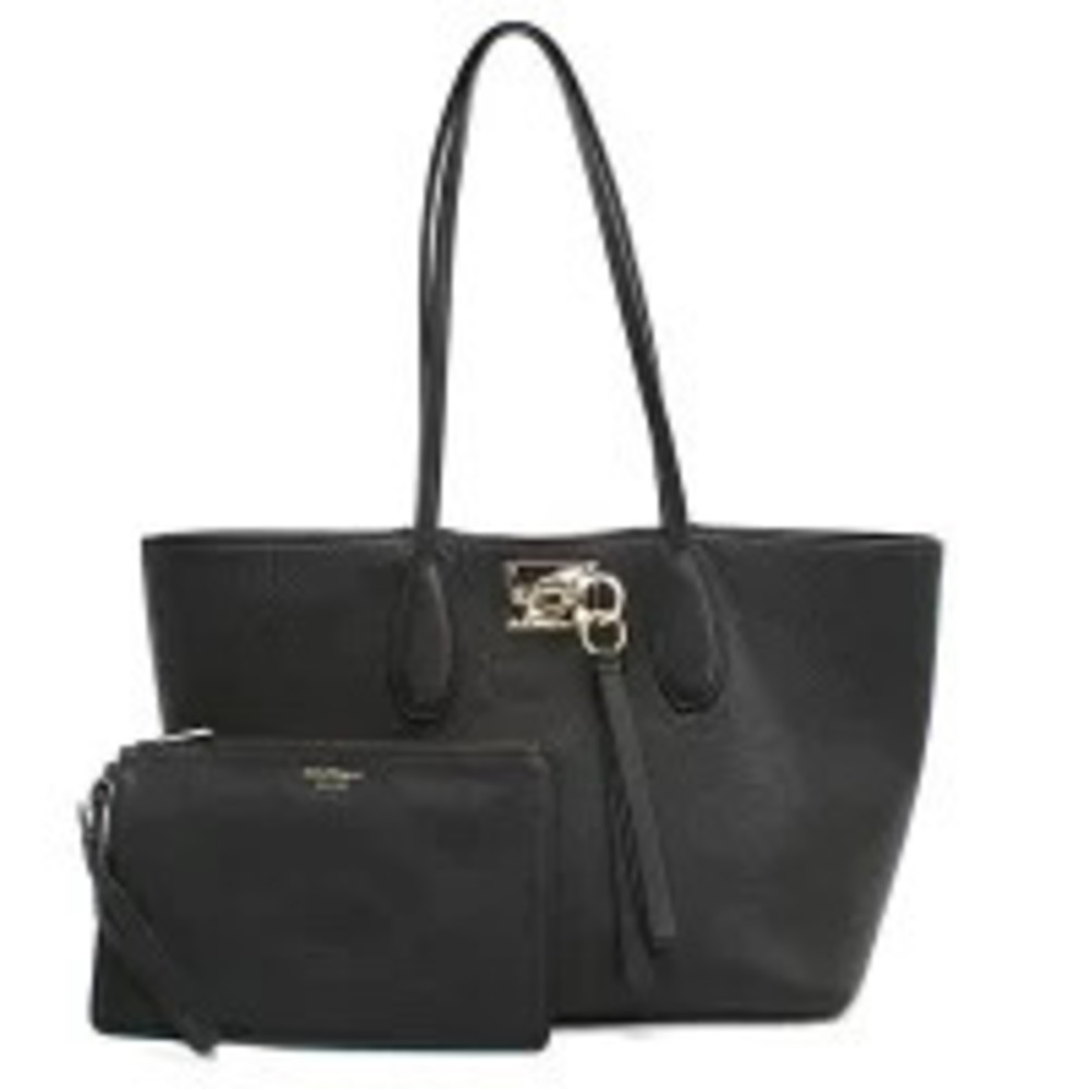 Salvatore Ferragamo Tote Bag Gancini Black Handbag